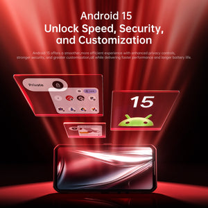 Oukitel WP300 rugged phone running Android 15 with enhanced speed, security, privacy controls, and customization features.
