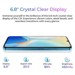 Oukitel C51 6.8-inch 5150mAh Battery 8.9mm Ultra-thin Body SmartPhone(18GB+128GB) OUKITEL