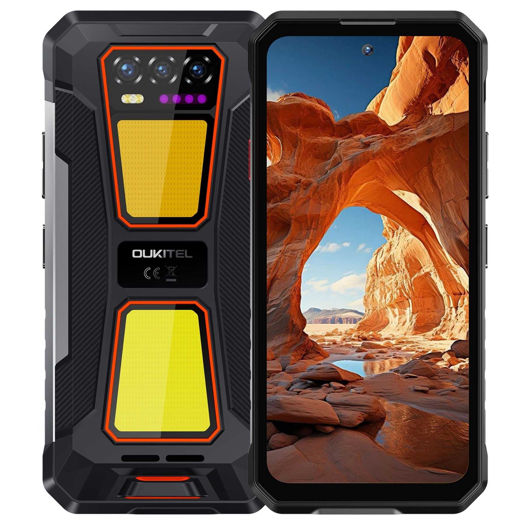 Oukitel WP58 Pro 5G Rugged Phone 6.7-inch 10,000mAh Battery 64MP Camera Camping Light Android 15(8GB+512GB NFC)