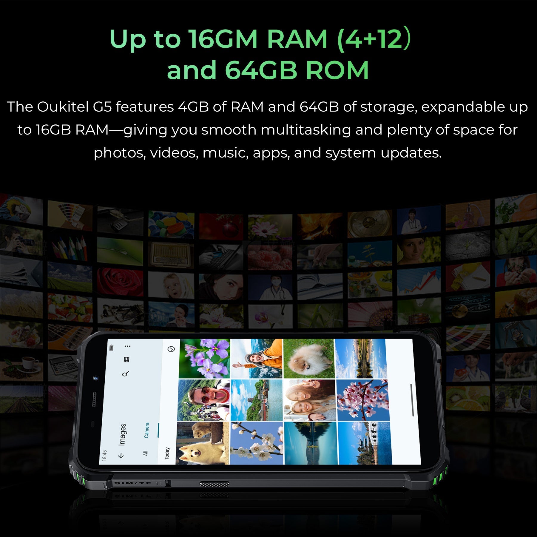 Oukitel G5 smartphone with big storage 4GB RAM and 64GB ROM expandable with NFC support