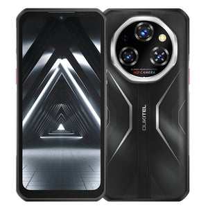 Oukitel WP55 5G rugged phone in gray with 6.6-inch HD+ display, 11000mAh big battery, 108MP camera, Android 15, 12GB RAM, 256GB storage, NFC