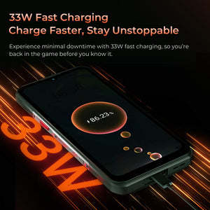 Oukitel WP55 Pro 5G rugged phone with fast charging for quick power-up, featuring 11000mAh battery